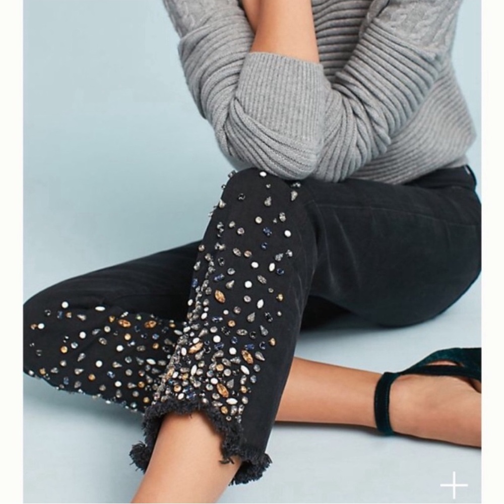 Anthropologie Pilcro Jeweled Slim Jeans